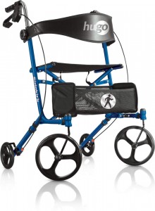 Hugo® Sidekick™ Side-Folding Rollator-Walker with a Seat, Blueberry