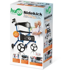 Hugo® Sidekick™ Side-Folding Rollator-Walker with a Seat, Retail box