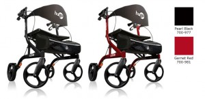 Hugo Explore rollator, Pearl black or Garnet red