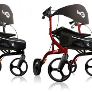 Hugo Explore rollator, Pearl black or Garnet red