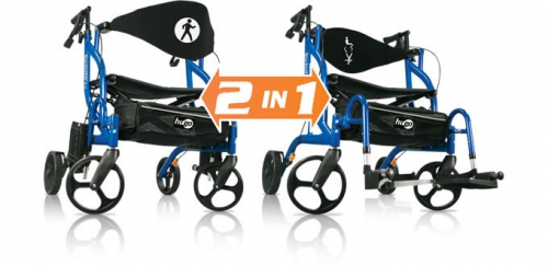 The 2 in 1 Hugo® Navigator™ Side-Folding Rollator & Transport Chair