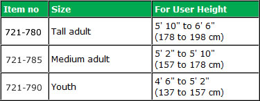 Hugo® Lightweight Aluminum Crutches Specifications