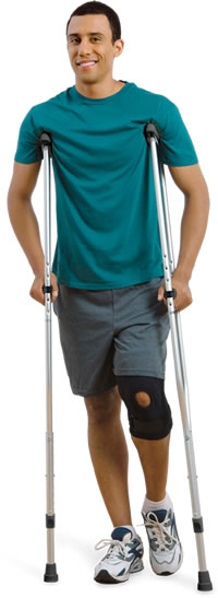 Hugo® Lightweight Aluminum Crutches with push-button adjustment