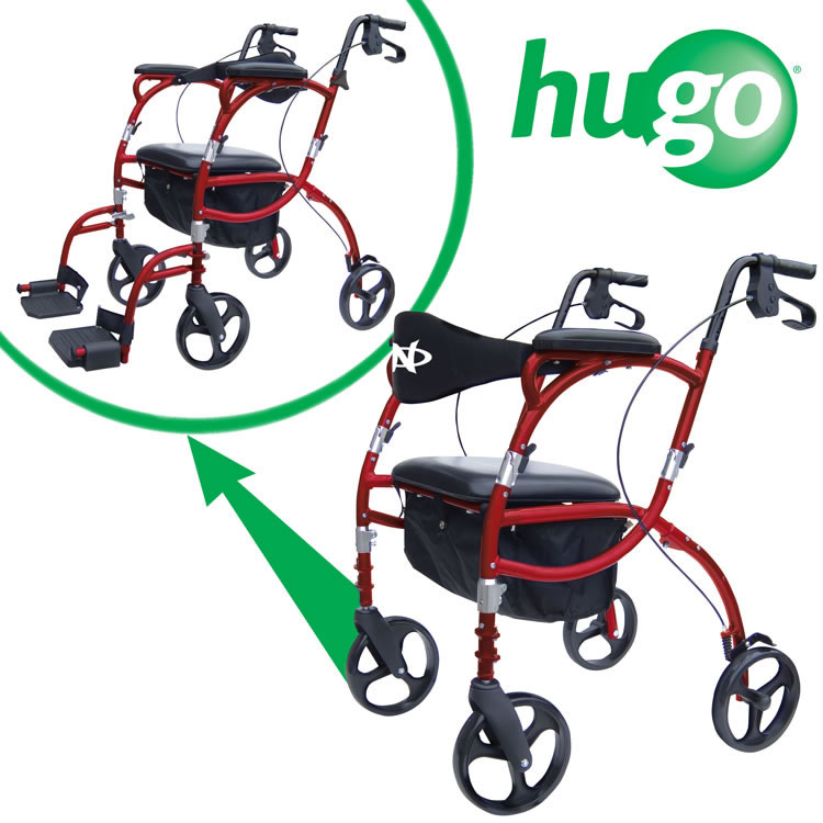 Hugo® Navigator, Combination Rollator and Transport Chair Hugo®